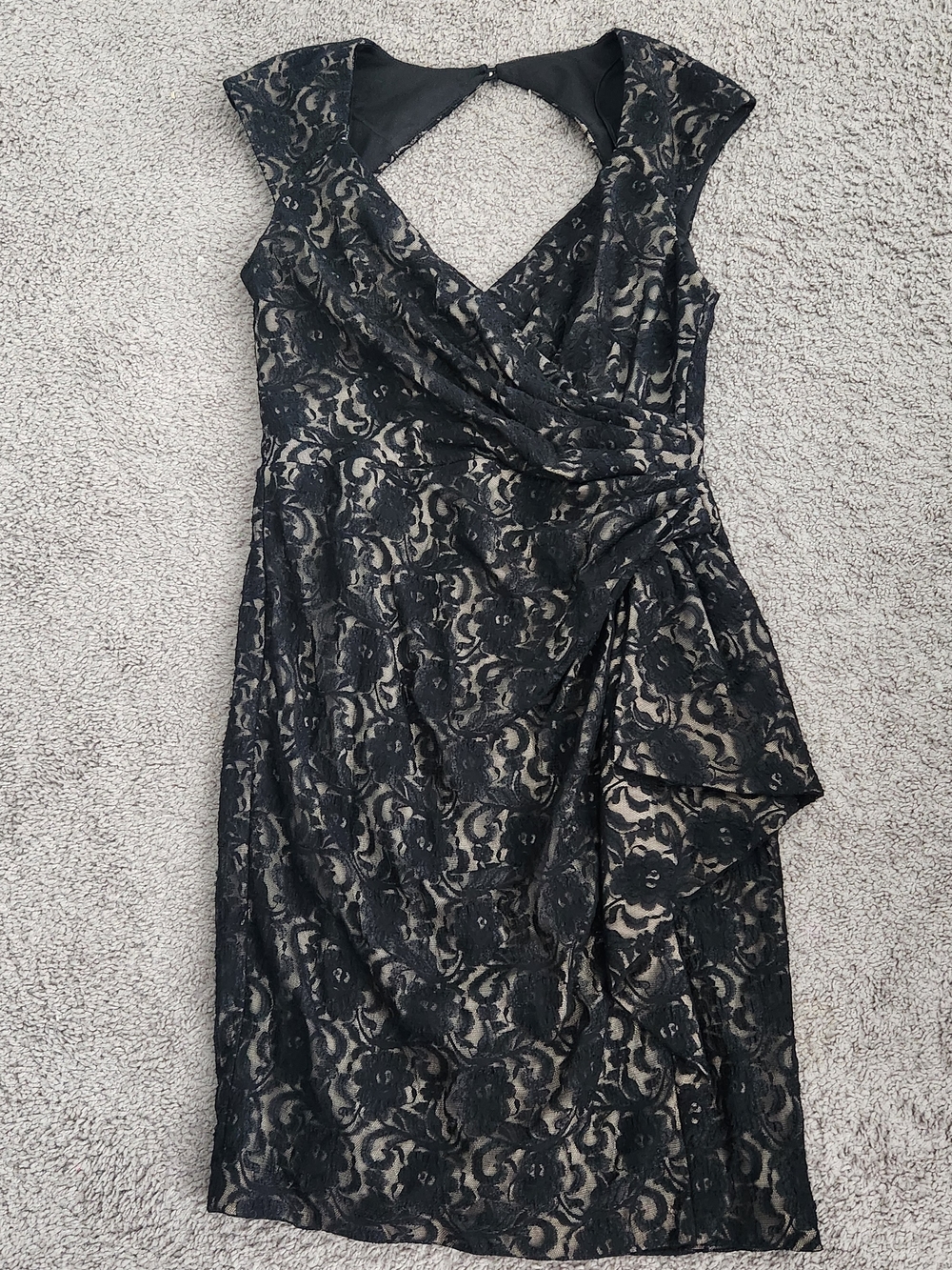 Maggy London Black Lace Overlay Cocktail Dress